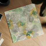 Silver Quince II Teal by Chris Paschke. Shown as a detailed flat fine art print, highlighting archival giclee quality. Available as an archival giclee rolled canvas, fine art paper, or poster print. SKU 26387a.