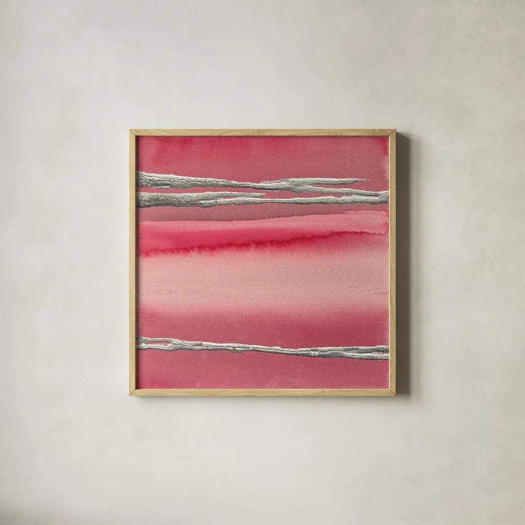 Silver Rose I by Chris Paschke. Shown in a natural wood glass frame for a timeless modern aesthetic. Available as an archival giclee rolled canvas, fine art paper, or poster print. SKU 26740a.