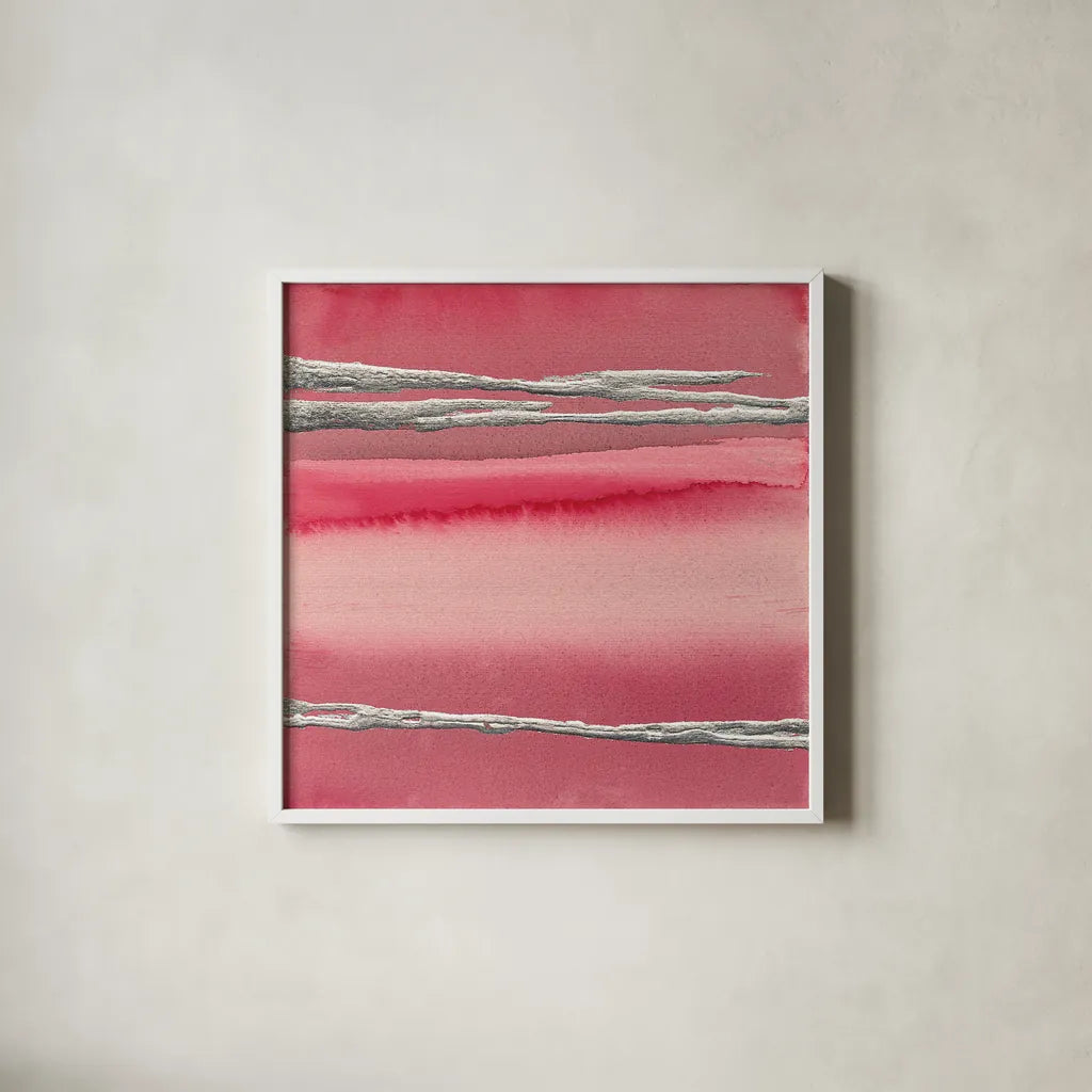 Silver Rose I by Chris Paschke. Shown in a crisp white glass frame for a clean and minimalist style. Available as an archival giclee rolled canvas, fine art paper, or poster print. SKU 26740a.