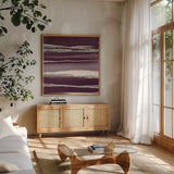 Silver Rose I Purple by Chris Paschke. Shown in a natural wood frame in a cozy modern living room. Available as an archival giclee rolled canvas, fine art paper, or poster print. SKU 27432a.