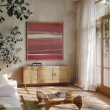 Silver Rose II by Chris Paschke. Shown in a natural wood frame in a cozy modern living room. Available as an archival giclee rolled canvas, fine art paper, or poster print. SKU 26741a.