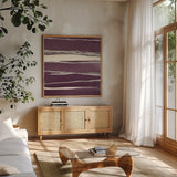 Silver Rose II Purple by Chris Paschke. Shown in a natural wood frame in a cozy modern living room. Available as an archival giclee rolled canvas, fine art paper, or poster print. SKU 27433a.