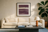 Silver Rose II Purple by Chris Paschke. Displayed in a glass frame with matte in a clean modern living room. Available as an archival giclee rolled canvas, fine art paper, or poster print. SKU 27433a.