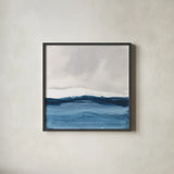 Silver Sea II by Chris Paschke. Shown in a sleek black glass frame for a contemporary gallery look. Available as an archival giclee rolled canvas, fine art paper, or poster print. SKU 84581a.