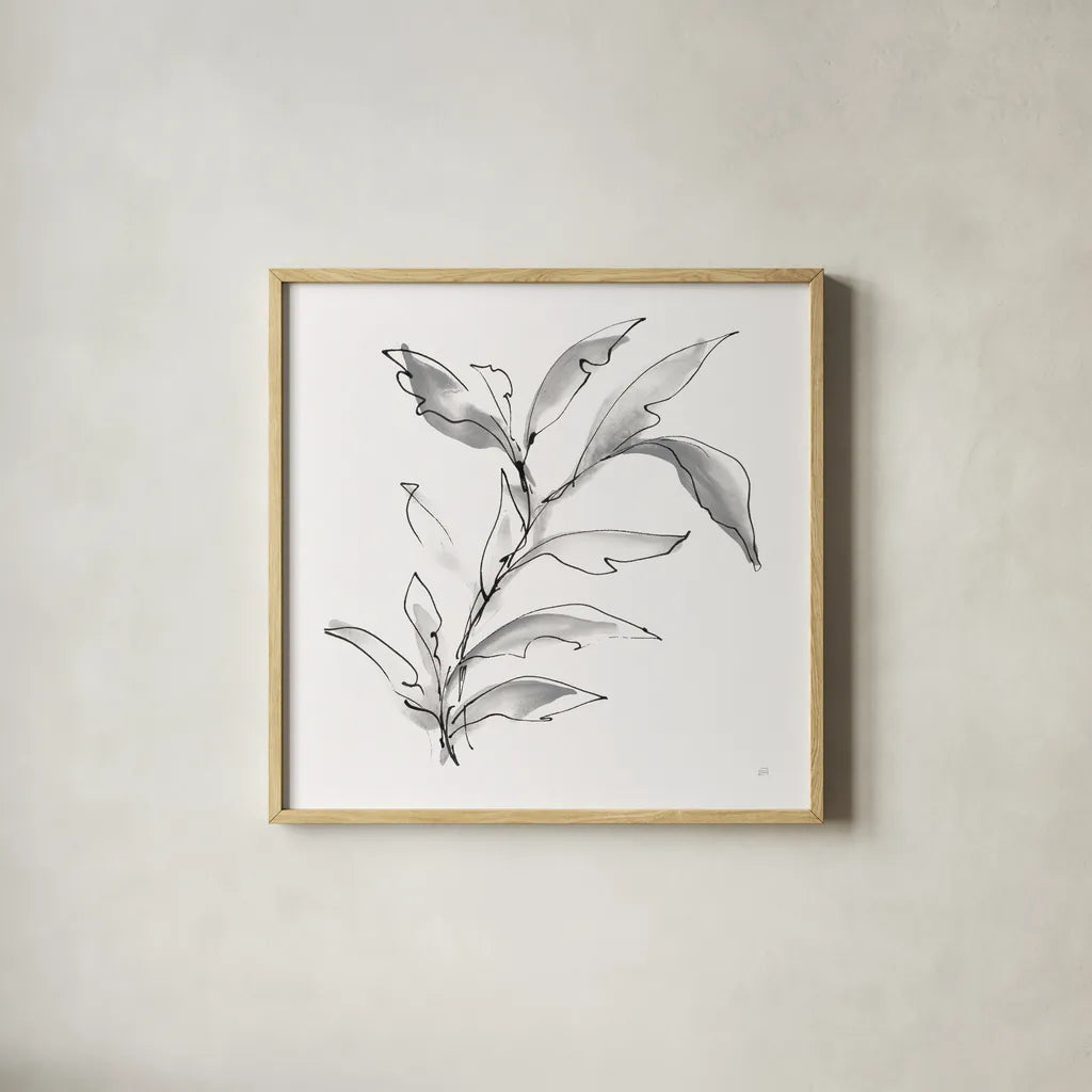 Simple Grey IV by Chris Paschke. Shown in a natural wood glass frame for a timeless modern aesthetic. Available as an archival giclee rolled canvas, fine art paper, or poster print. SKU 92784a.