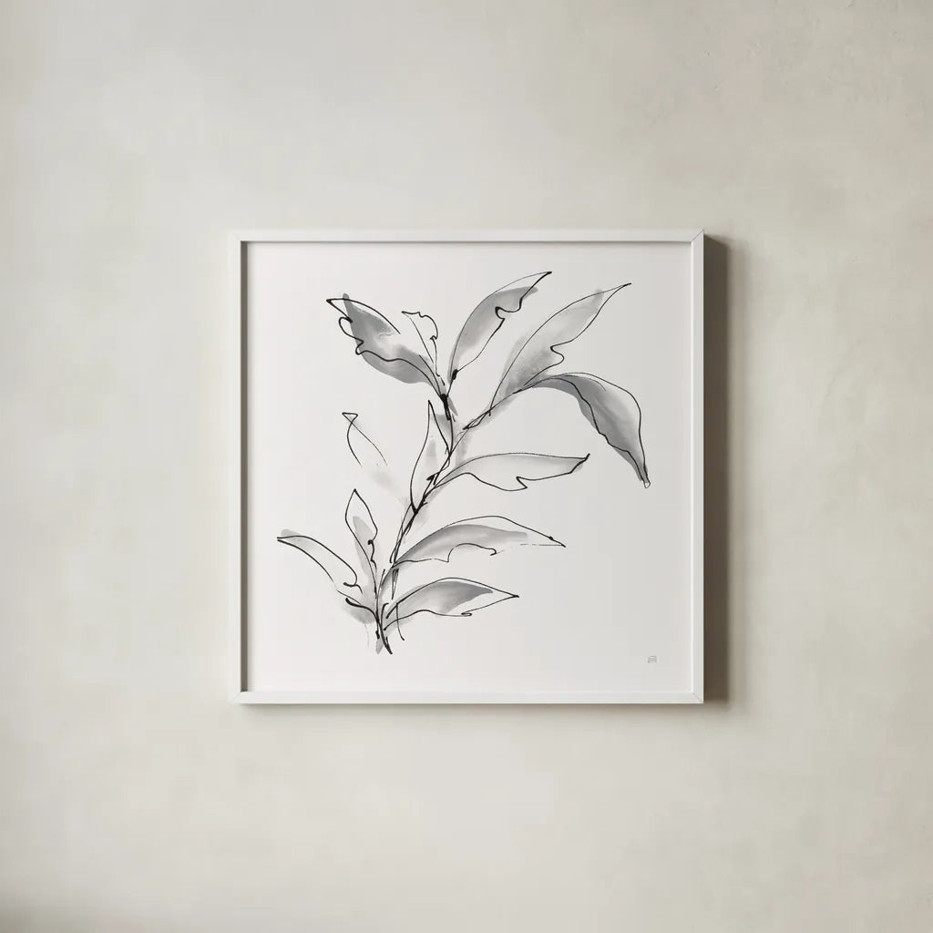 Simple Grey IV by Chris Paschke. Shown in a crisp white glass frame for a clean and minimalist style. Available as an archival giclee rolled canvas, fine art paper, or poster print. SKU 92784a.