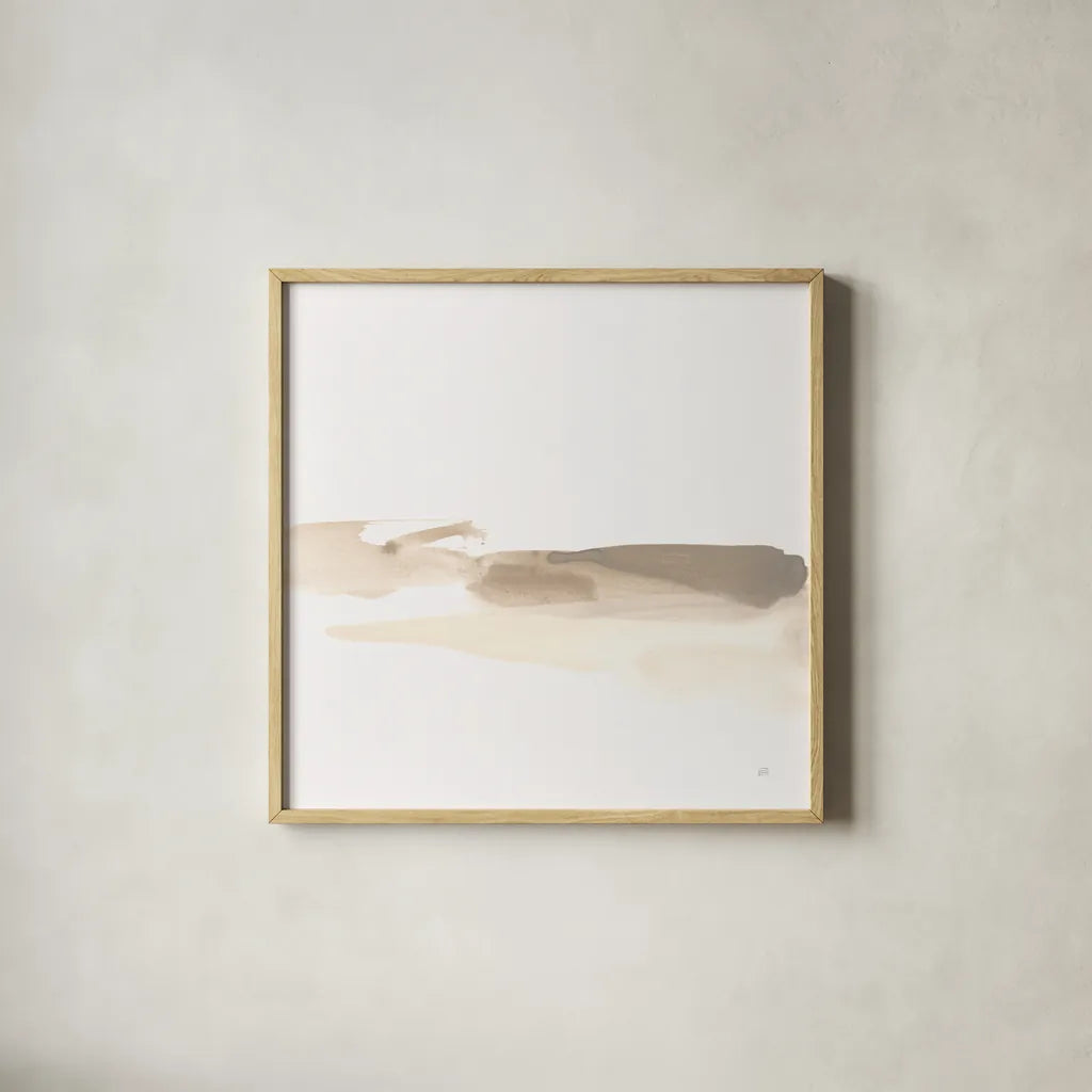 Simple Stroke I by Chris Paschke. Shown in a natural wood glass frame for a timeless modern aesthetic. Available as an archival giclee rolled canvas, fine art paper, or poster print. SKU 92757a.