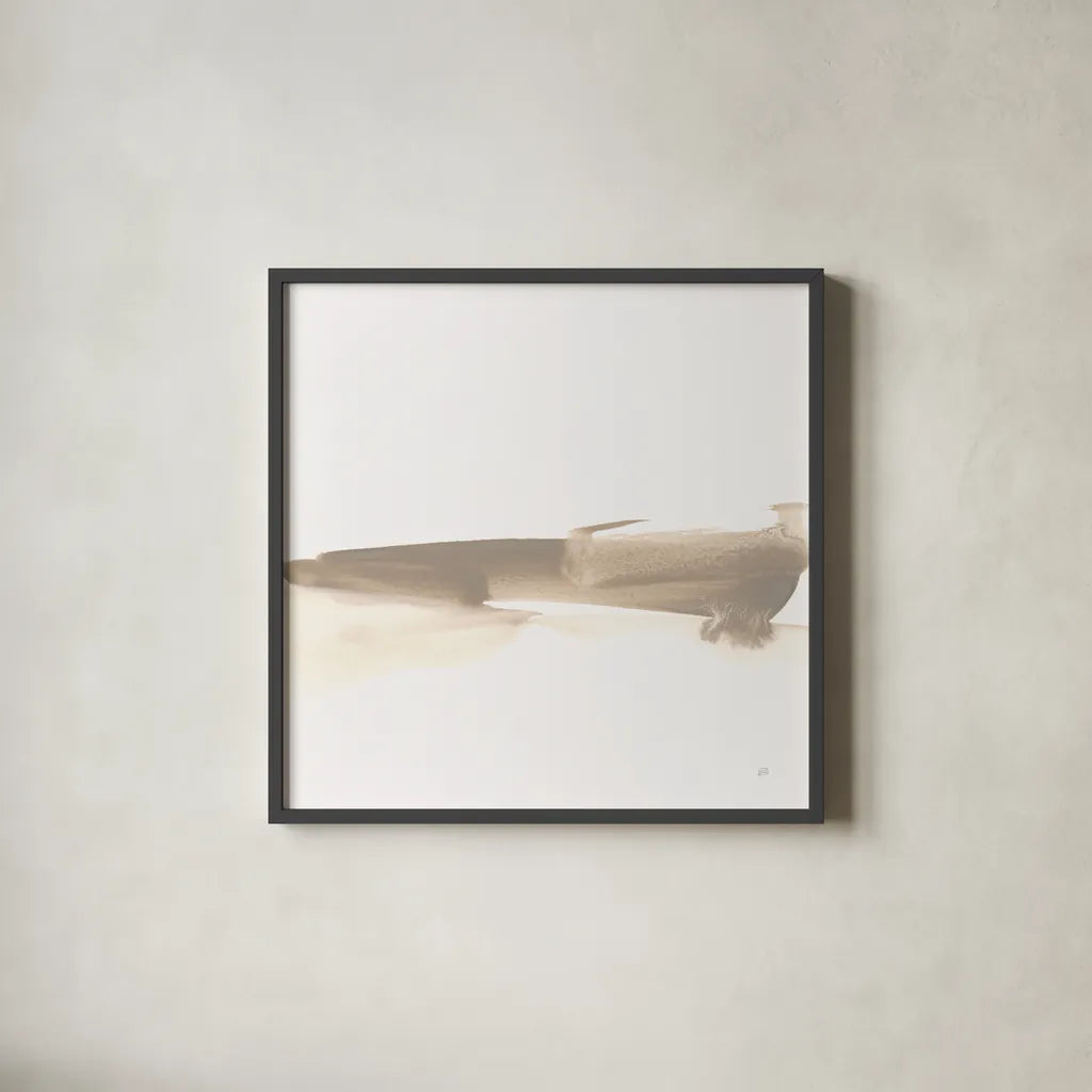 Simple Stroke II by Chris Paschke. Shown in a sleek black glass frame for a contemporary gallery look. Available as an archival giclee rolled canvas, fine art paper, or poster print. SKU 92758a.