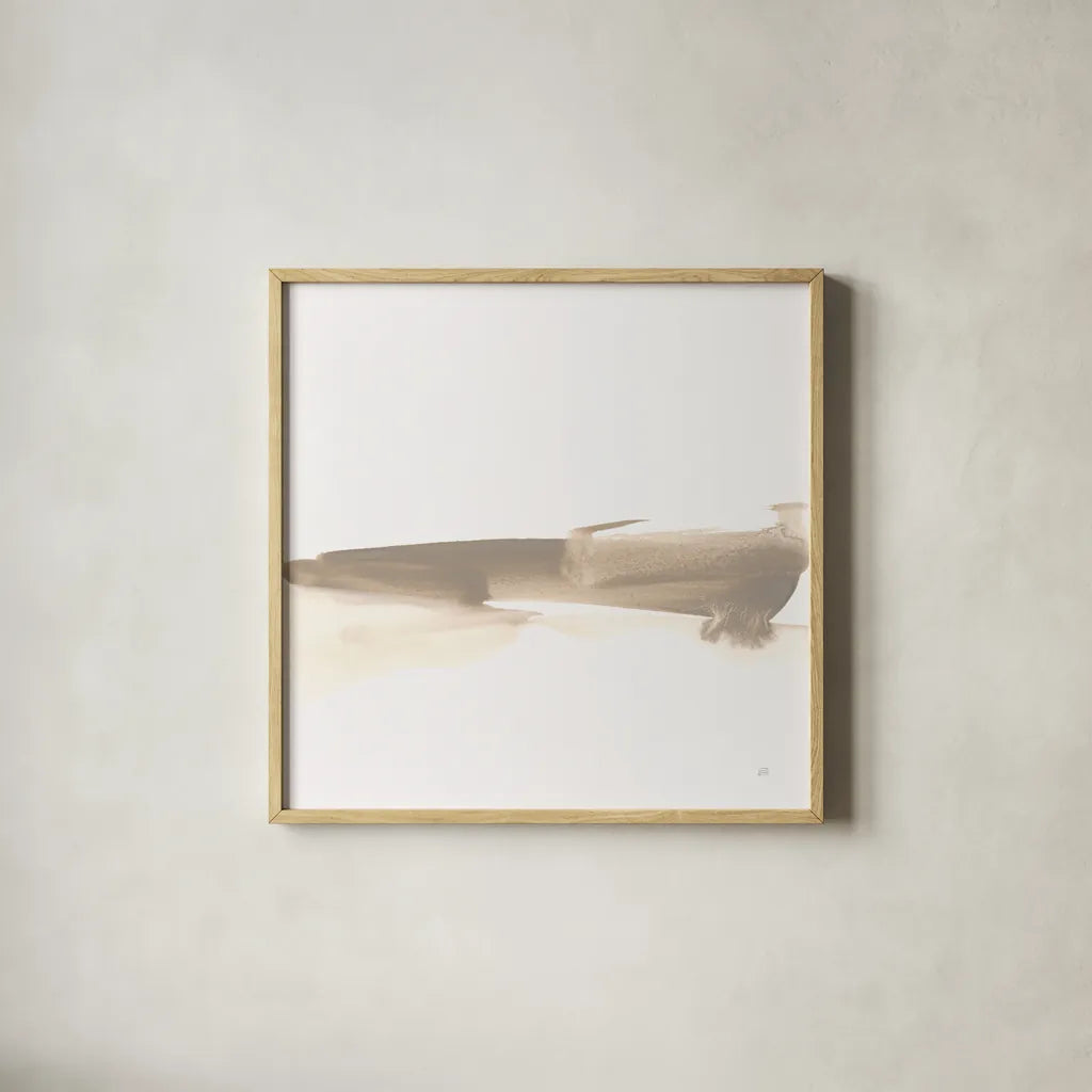 Simple Stroke II by Chris Paschke. Shown in a natural wood glass frame for a timeless modern aesthetic. Available as an archival giclee rolled canvas, fine art paper, or poster print. SKU 92758a.