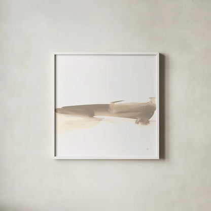 Simple Stroke II by Chris Paschke. Shown in a crisp white glass frame for a clean and minimalist style. Available as an archival giclee rolled canvas, fine art paper, or poster print. SKU 92758a.