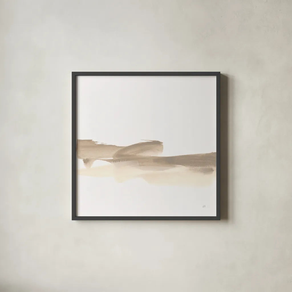 Simple Stroke III by Chris Paschke. Shown in a sleek black glass frame for a contemporary gallery look. Available as an archival giclee rolled canvas, fine art paper, or poster print. SKU 92759a.