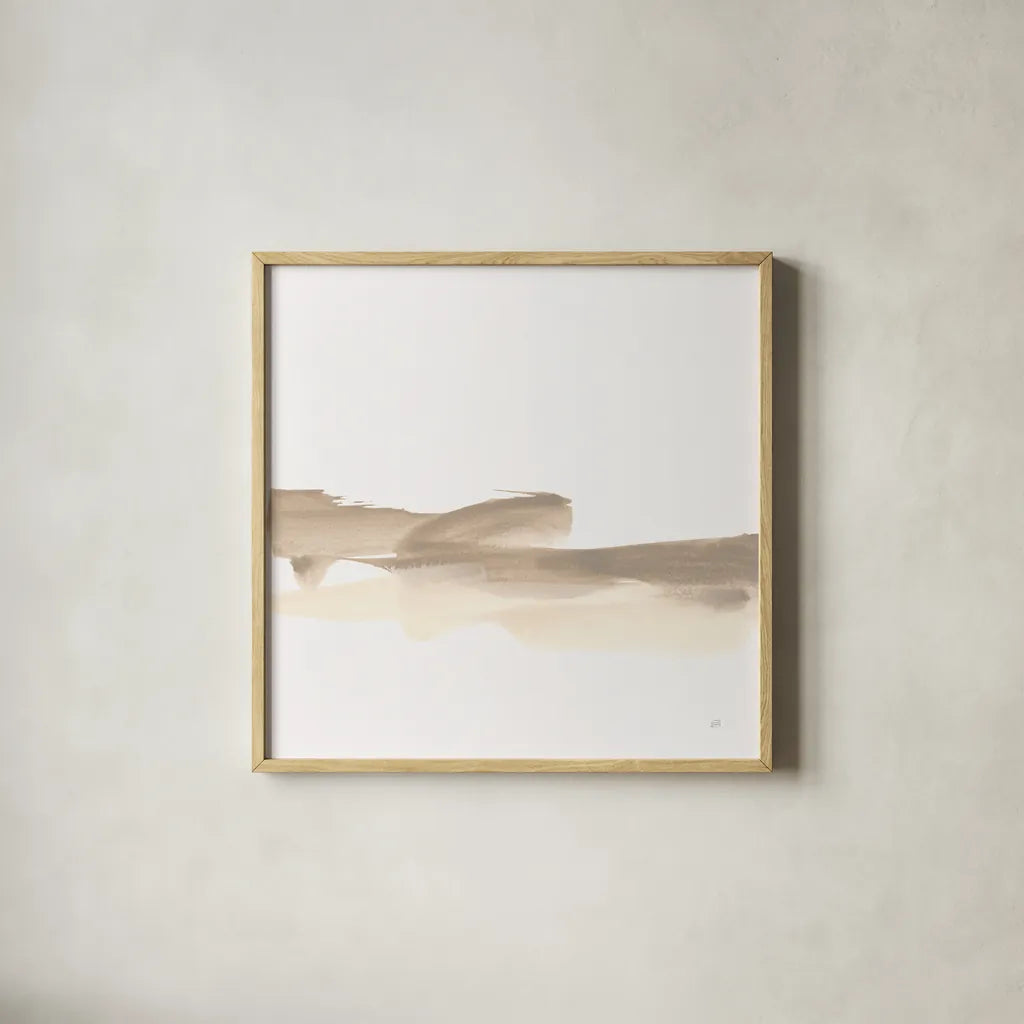 Simple Stroke III by Chris Paschke. Shown in a natural wood glass frame for a timeless modern aesthetic. Available as an archival giclee rolled canvas, fine art paper, or poster print. SKU 92759a.