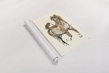 Sketchy Horse V by Chris Paschke. shown as a rolled paper print. Available as archival giclee rolled canvas, fine art paper, or poster print. SKU 49927h.