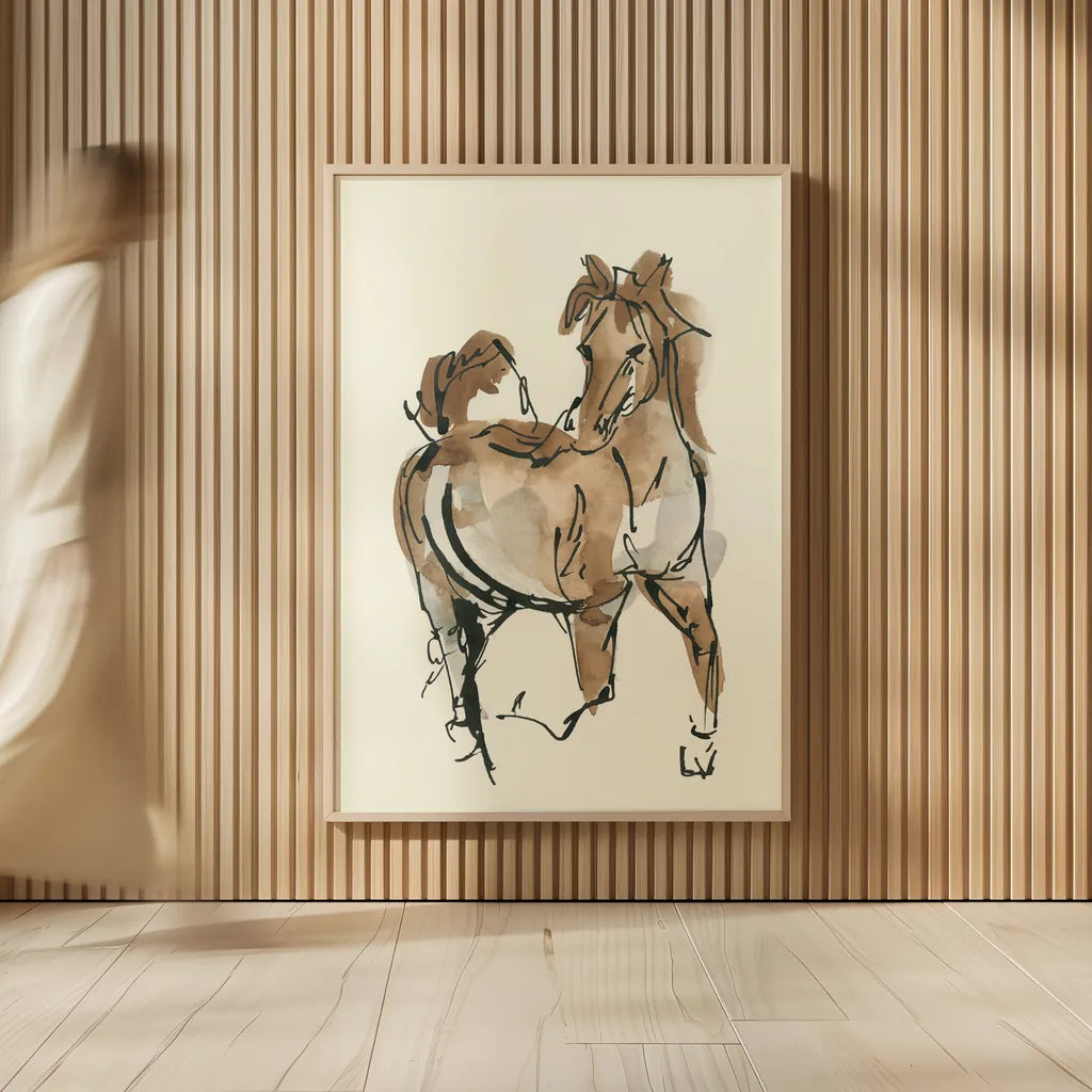 Sketchy Horse V by Chris Paschke. shown as over sized large wall art. Available as an archival giclee rolled canvas, fine art paper, or poster print. SKU 49927h.
