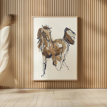 Sketchy Horse VI Navy by Chris Paschke. shown as over sized large wall art. Available as an archival giclee rolled canvas, fine art paper, or poster print. SKU 56047h.