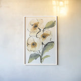 Smooth Poppy II by Chris Paschke. shown as a paper print in a white frame. Available as a archival giclee rolled canvas, fine art paper, or poster print. SKU 90856h.