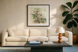 Snowmum II by Chris Paschke. Displayed in a glass frame with matte in a clean modern living room. Available as an archival giclee rolled canvas, fine art paper, or poster print. SKU 44515a.