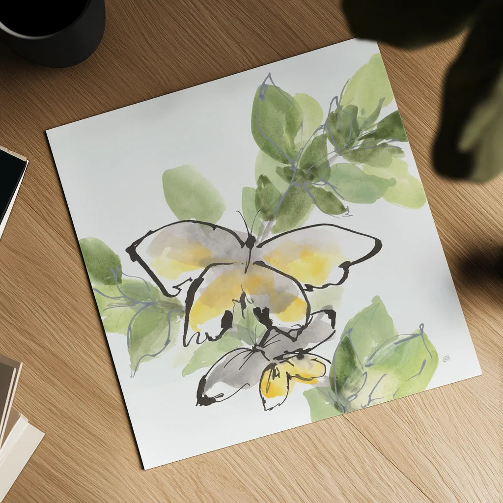 Social Butterflies III by Chris Paschke. Shown as a detailed flat fine art print, highlighting archival giclee quality. Available as an archival giclee rolled canvas, fine art paper, or poster print. SKU 100296a.