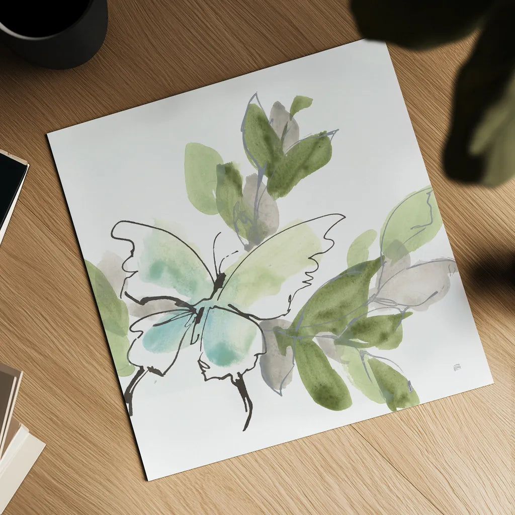 Social Butterflies V by Chris Paschke. Shown as a detailed flat fine art print, highlighting archival giclee quality. Available as an archival giclee rolled canvas, fine art paper, or poster print. SKU 100298a.