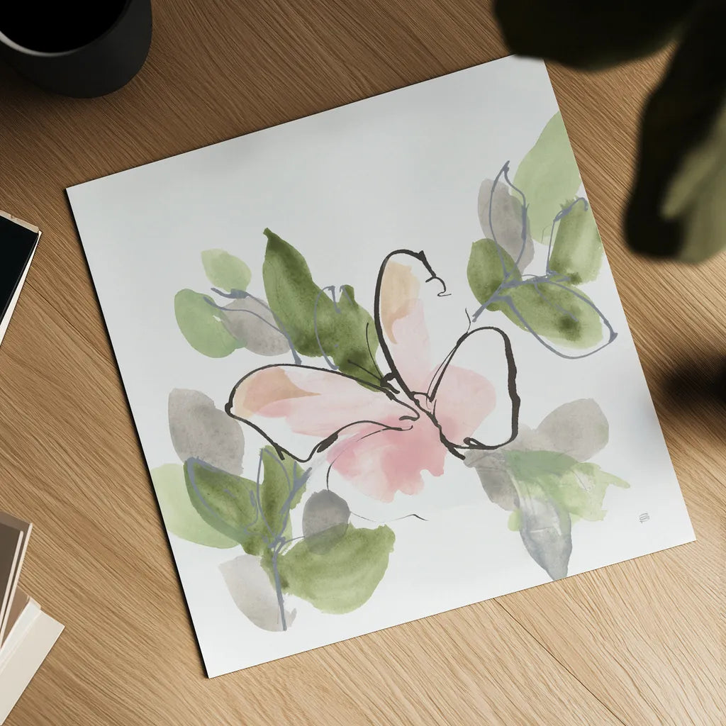 Social Butterflies VI by Chris Paschke. Shown as a detailed flat fine art print, highlighting archival giclee quality. Available as an archival giclee rolled canvas, fine art paper, or poster print. SKU 100299a.