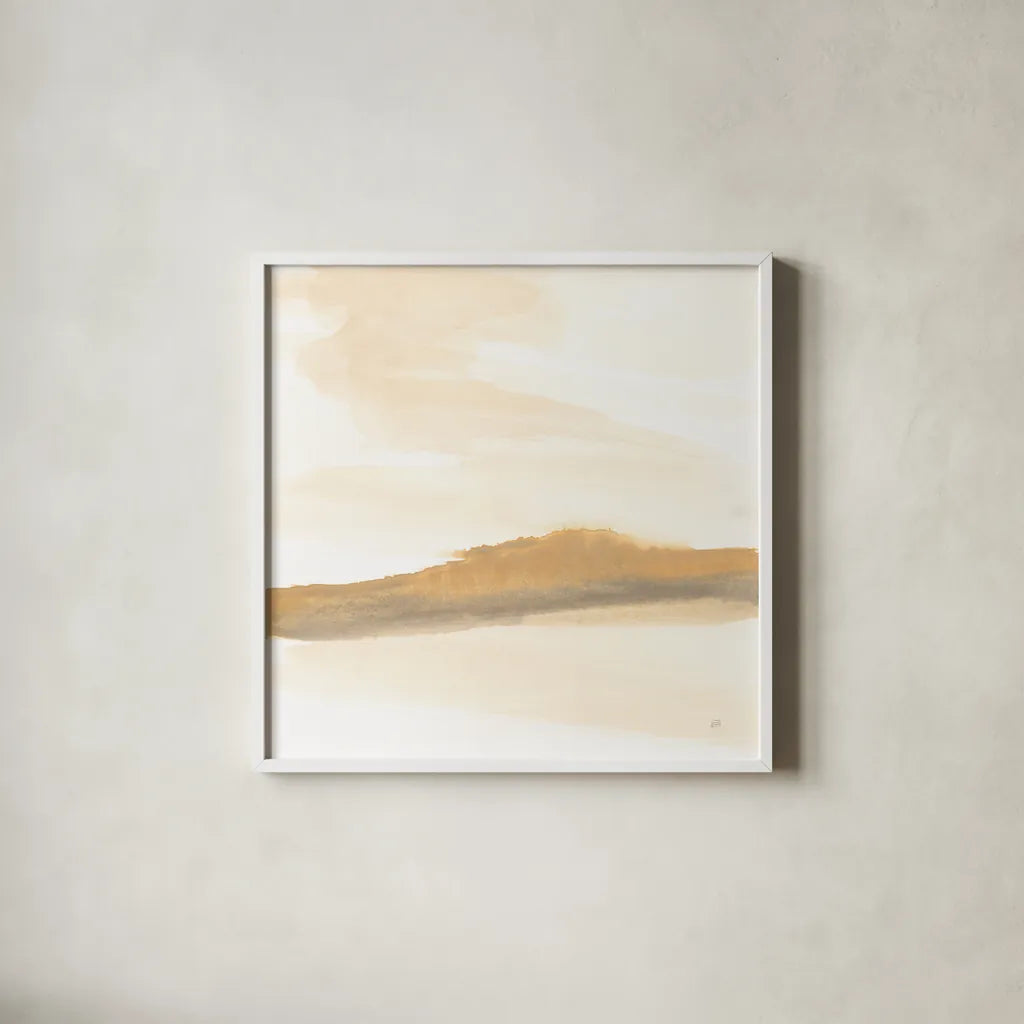 Soft Clouds I by Chris Paschke. Shown in a crisp white glass frame for a clean and minimalist style. Available as an archival giclee rolled canvas, fine art paper, or poster print. SKU 94784a.