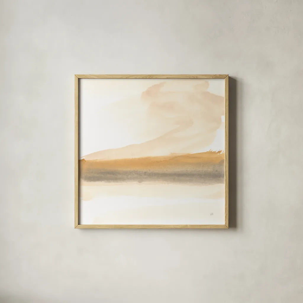 Soft Clouds II by Chris Paschke. Shown in a natural wood glass frame for a timeless modern aesthetic. Available as an archival giclee rolled canvas, fine art paper, or poster print. SKU 94785a.