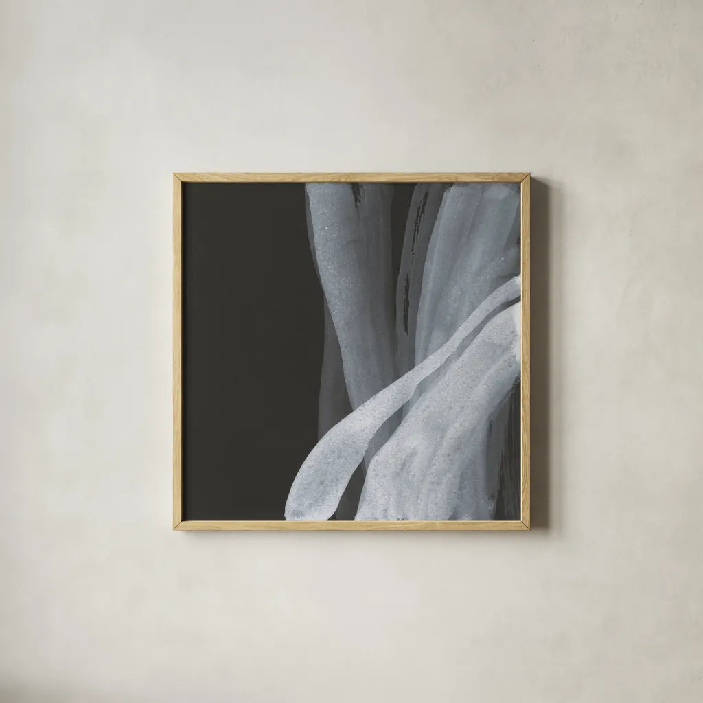 Soft White I by Chris Paschke. Shown in a natural wood glass frame for a timeless modern aesthetic. Available as an archival giclee rolled canvas, fine art paper, or poster print. SKU 84563a.