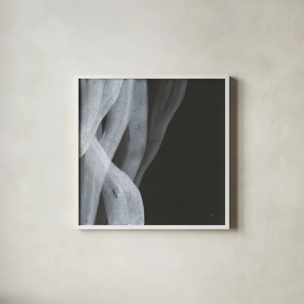 Soft White II by Chris Paschke. Shown in a crisp white glass frame for a clean and minimalist style. Available as an archival giclee rolled canvas, fine art paper, or poster print. SKU 84564a.
