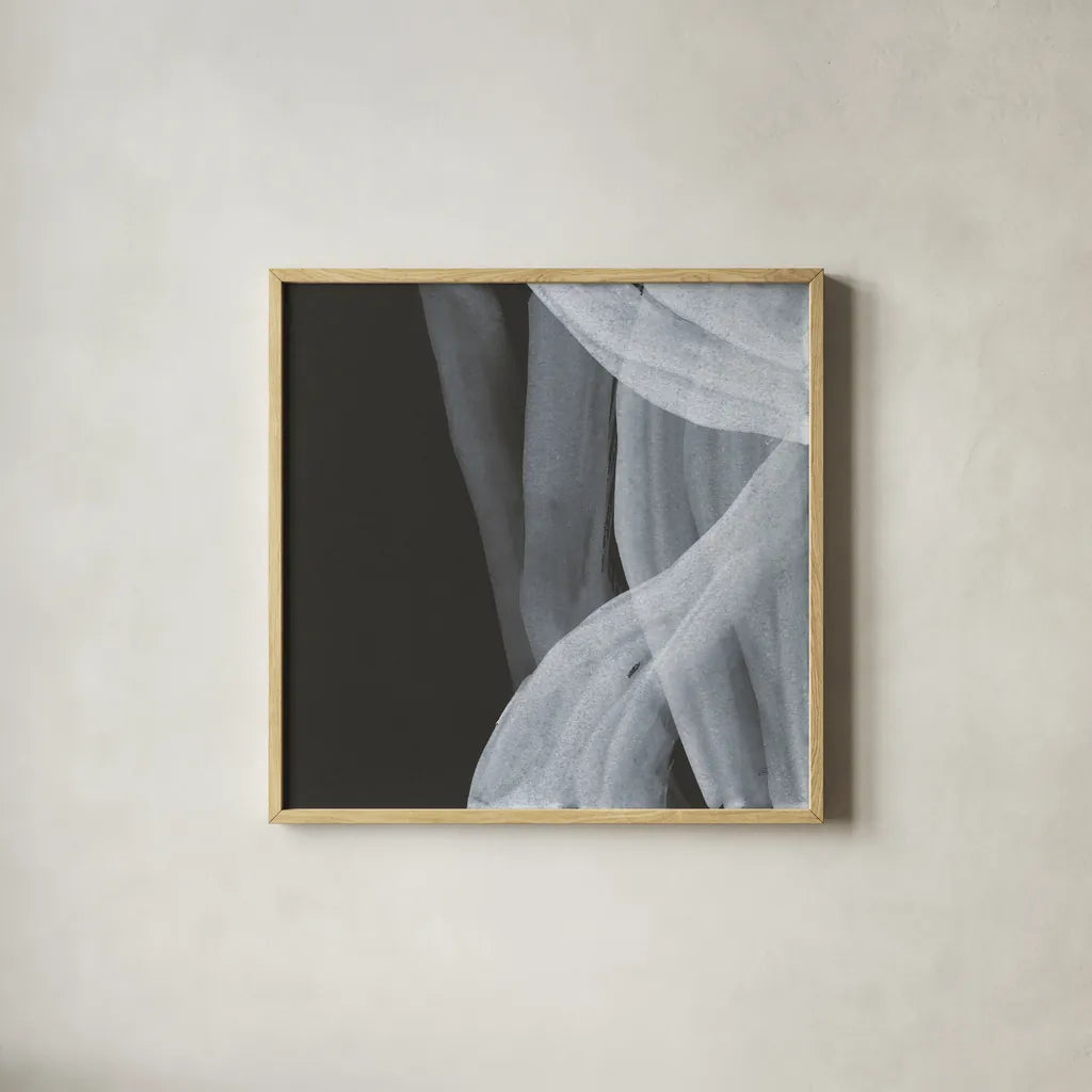 Soft White III by Chris Paschke. Shown in a natural wood glass frame for a timeless modern aesthetic. Available as an archival giclee rolled canvas, fine art paper, or poster print. SKU 84565a.