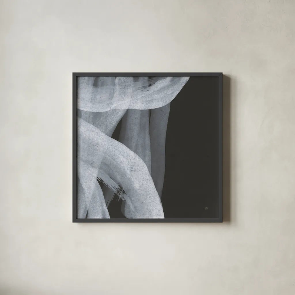 Soft White IV by Chris Paschke. Shown in a sleek black glass frame for a contemporary gallery look. Available as an archival giclee rolled canvas, fine art paper, or poster print. SKU 84566a.