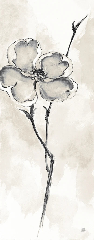 Solitary Dogwood II Taupe by Chris Paschke