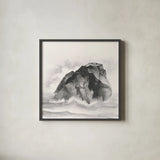 Solitary Rock by Chris Paschke. Shown in a sleek black glass frame for a contemporary gallery look. Available as an archival giclee rolled canvas, fine art paper, or poster print. SKU 44972a.