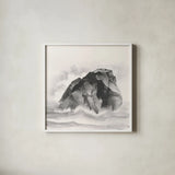 Solitary Rock by Chris Paschke. Shown in a crisp white glass frame for a clean and minimalist style. Available as an archival giclee rolled canvas, fine art paper, or poster print. SKU 44972a.