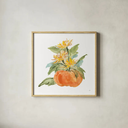 Spider Mums by Chris Paschke. Shown in a natural wood glass frame for a timeless modern aesthetic. Available as an archival giclee rolled canvas, fine art paper, or poster print. SKU 81869a.