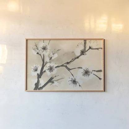 Spring Blossoms II by Chris Paschke. shown as a paper print in a natural frame. Available as a archival giclee rolled canvas, fine art paper, or poster print. SKU 25206i.