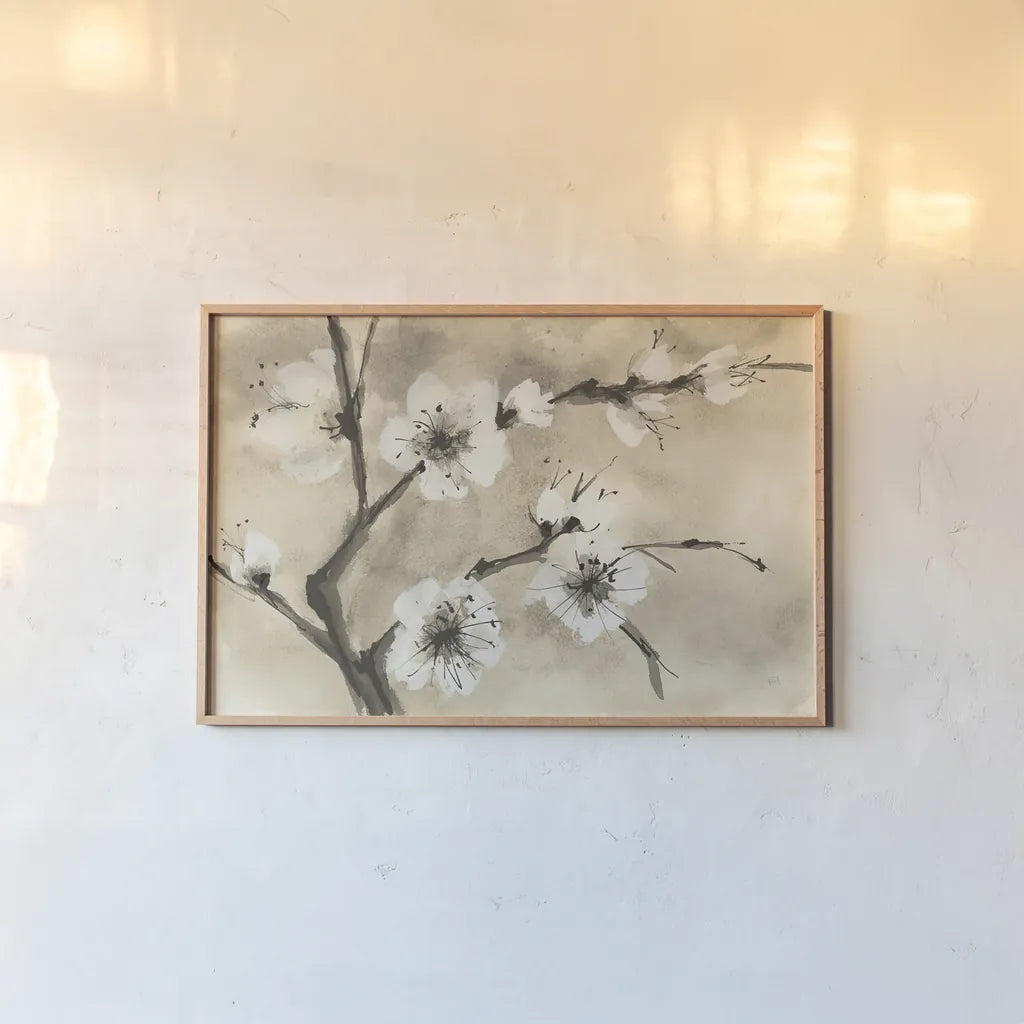 Spring Blossoms IV by Chris Paschke. shown as a paper print in a natural frame. Available as a archival giclee rolled canvas, fine art paper, or poster print. SKU 25208i.