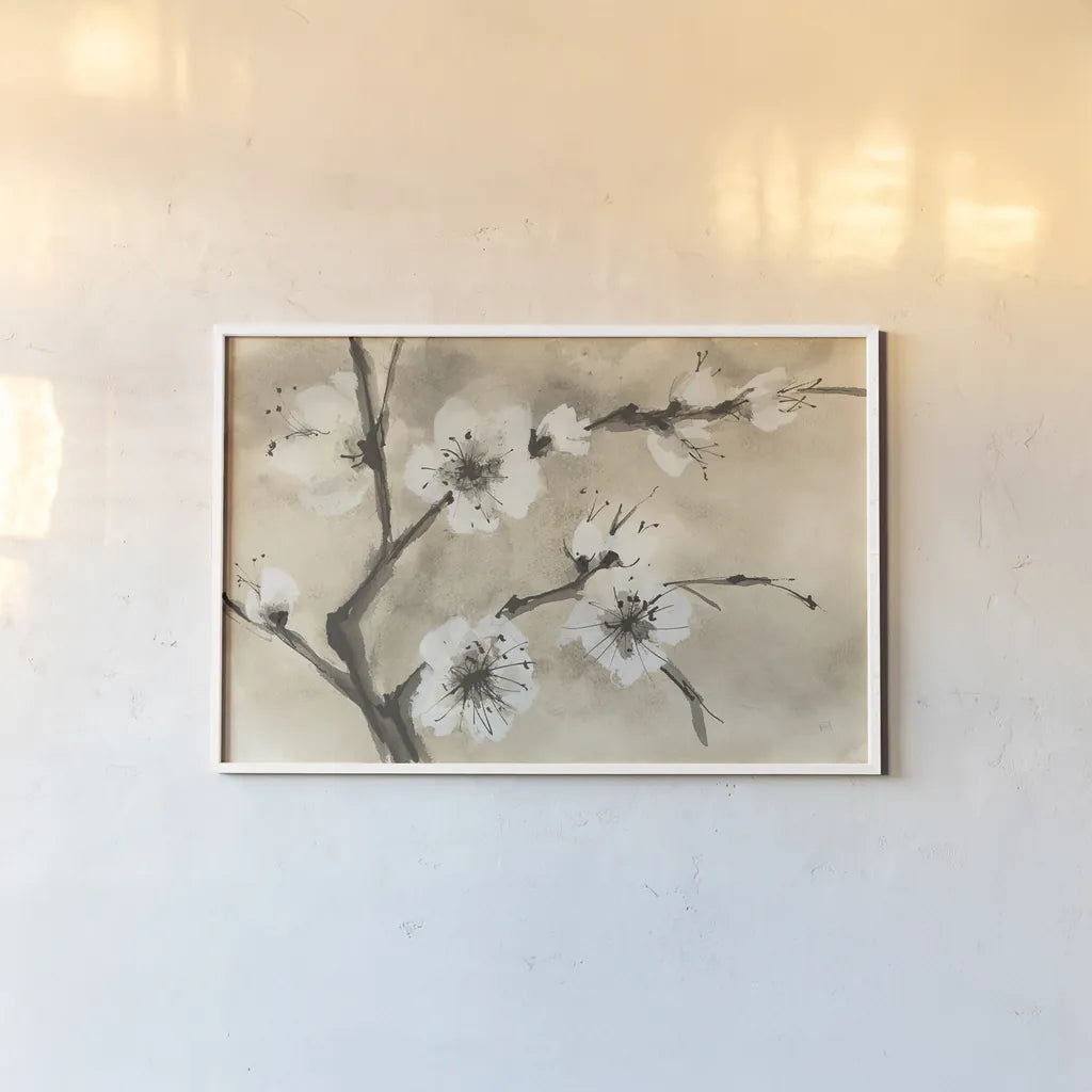Spring Blossoms IV by Chris Paschke. shown as a paper print in a white frame. Available as a archival giclee rolled canvas, fine art paper, or poster print. SKU 25208i.