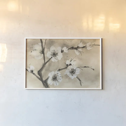 Spring Blossoms IV by Chris Paschke. shown as a paper print in a white frame. Available as a archival giclee rolled canvas, fine art paper, or poster print. SKU 25208i.