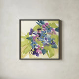 Spring Bouquet I by Chris Paschke. Shown in a sleek black glass frame for a contemporary gallery look. Available as an archival giclee rolled canvas, fine art paper, or poster print. SKU 45468a.