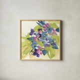 Spring Bouquet I by Chris Paschke. Shown in a natural wood glass frame for a timeless modern aesthetic. Available as an archival giclee rolled canvas, fine art paper, or poster print. SKU 45468a.