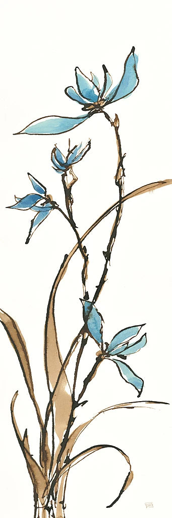 Spring Orchids I on White by Chris Paschke