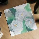 Springtime Peonies I by Chris Paschke. Shown as a detailed flat fine art print, highlighting archival giclee quality. Available as an archival giclee rolled canvas, fine art paper, or poster print. SKU 80765a.