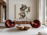 Stacked I by Chris Paschke. Shown as extra-large giant wall art in a modern living room. Available as an archival giclee rolled canvas, fine art paper, or poster print. SKU 31751a.