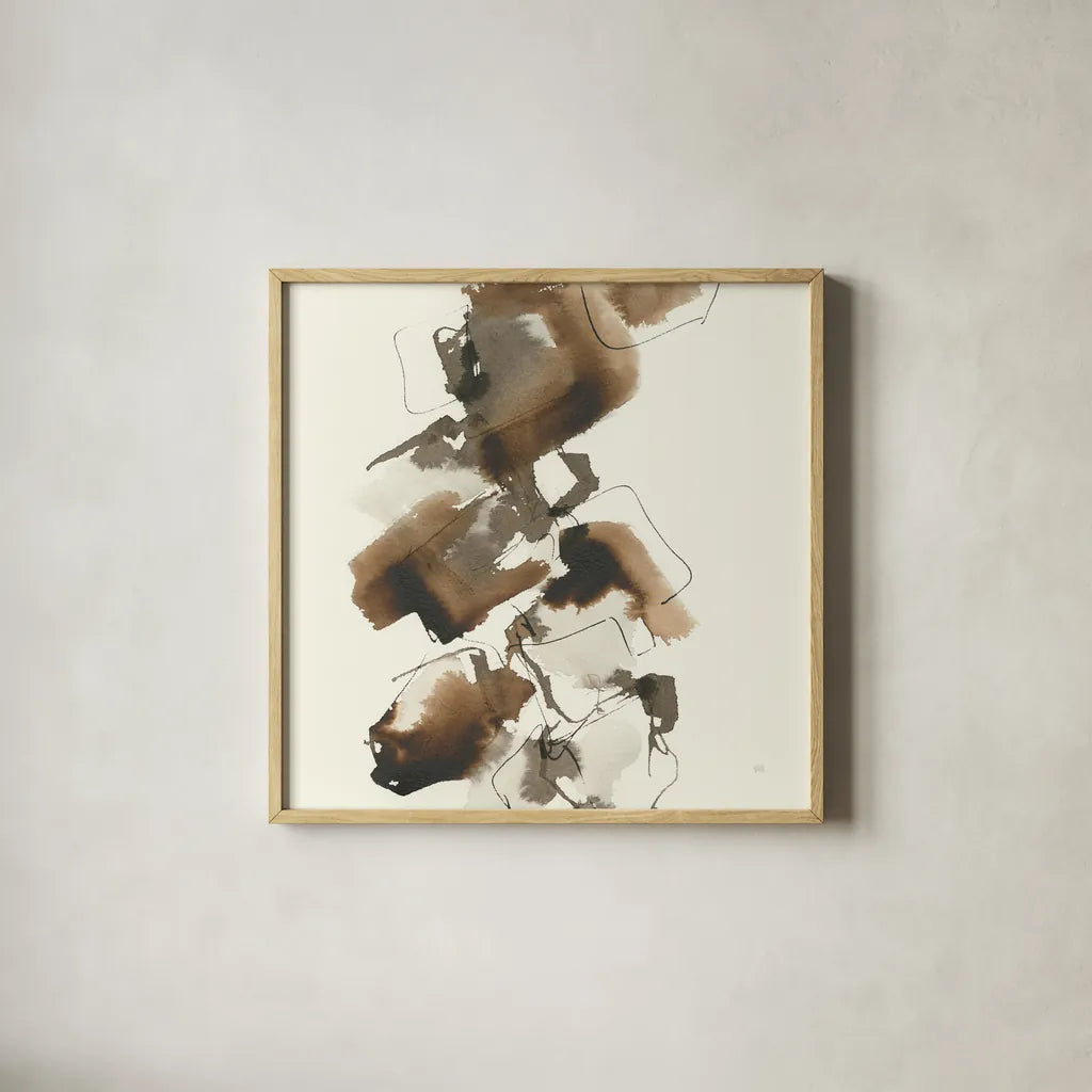 Stacked II by Chris Paschke. Shown in a natural wood glass frame for a timeless modern aesthetic. Available as an archival giclee rolled canvas, fine art paper, or poster print. SKU 31752a.