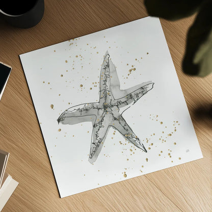 Starfish I by Chris Paschke. Shown as a detailed flat fine art print, highlighting archival giclee quality. Available as an archival giclee rolled canvas, fine art paper, or poster print. SKU 66538a.