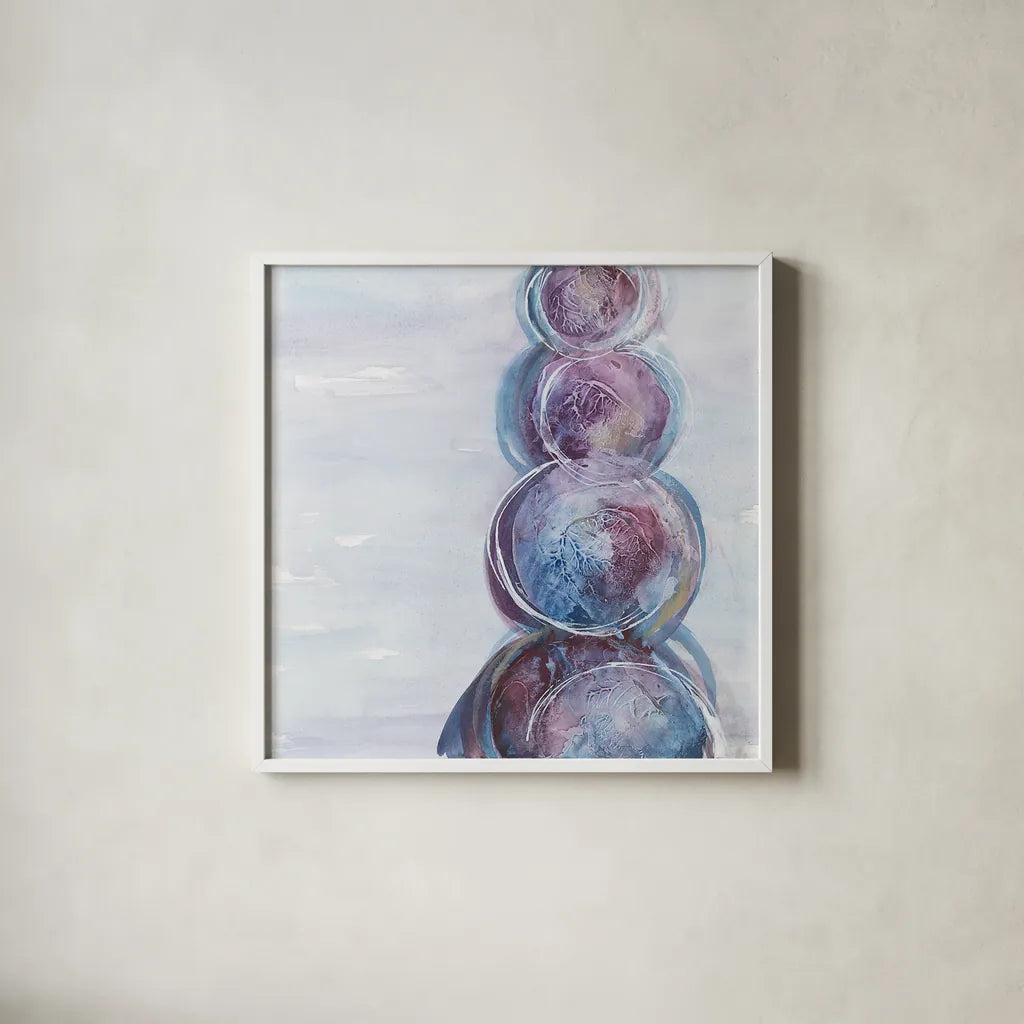 Starting Over I by Chris Paschke. Shown in a crisp white glass frame for a clean and minimalist style. Available as an archival giclee rolled canvas, fine art paper, or poster print. SKU 39576a.