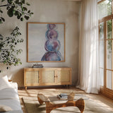 Starting Over I by Chris Paschke. Shown in a natural wood frame in a cozy modern living room. Available as an archival giclee rolled canvas, fine art paper, or poster print. SKU 39576a.