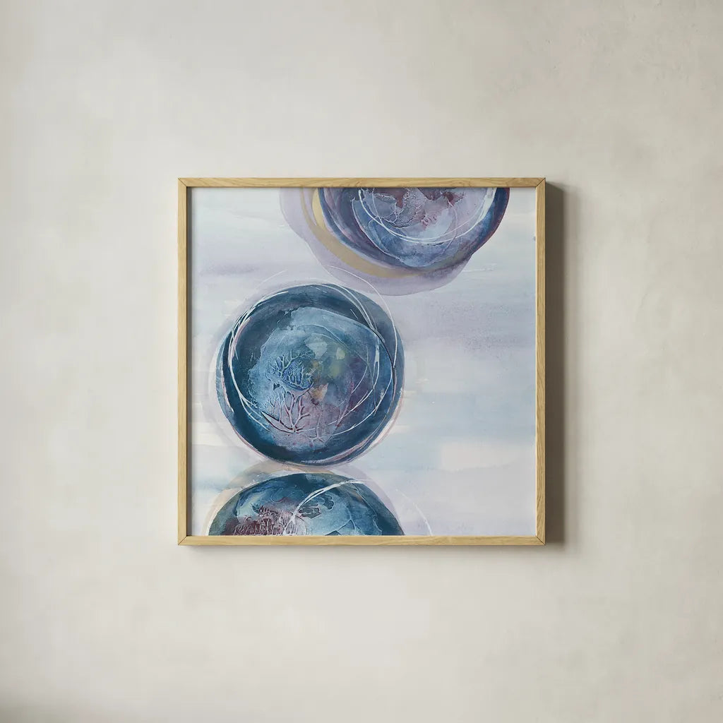 Starting Over II by Chris Paschke. Shown in a natural wood glass frame for a timeless modern aesthetic. Available as an archival giclee rolled canvas, fine art paper, or poster print. SKU 39577a.