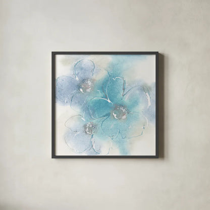 Steel Cosmos II by Chris Paschke. Shown in a sleek black glass frame for a contemporary gallery look. Available as an archival giclee rolled canvas, fine art paper, or poster print. SKU 83590a.