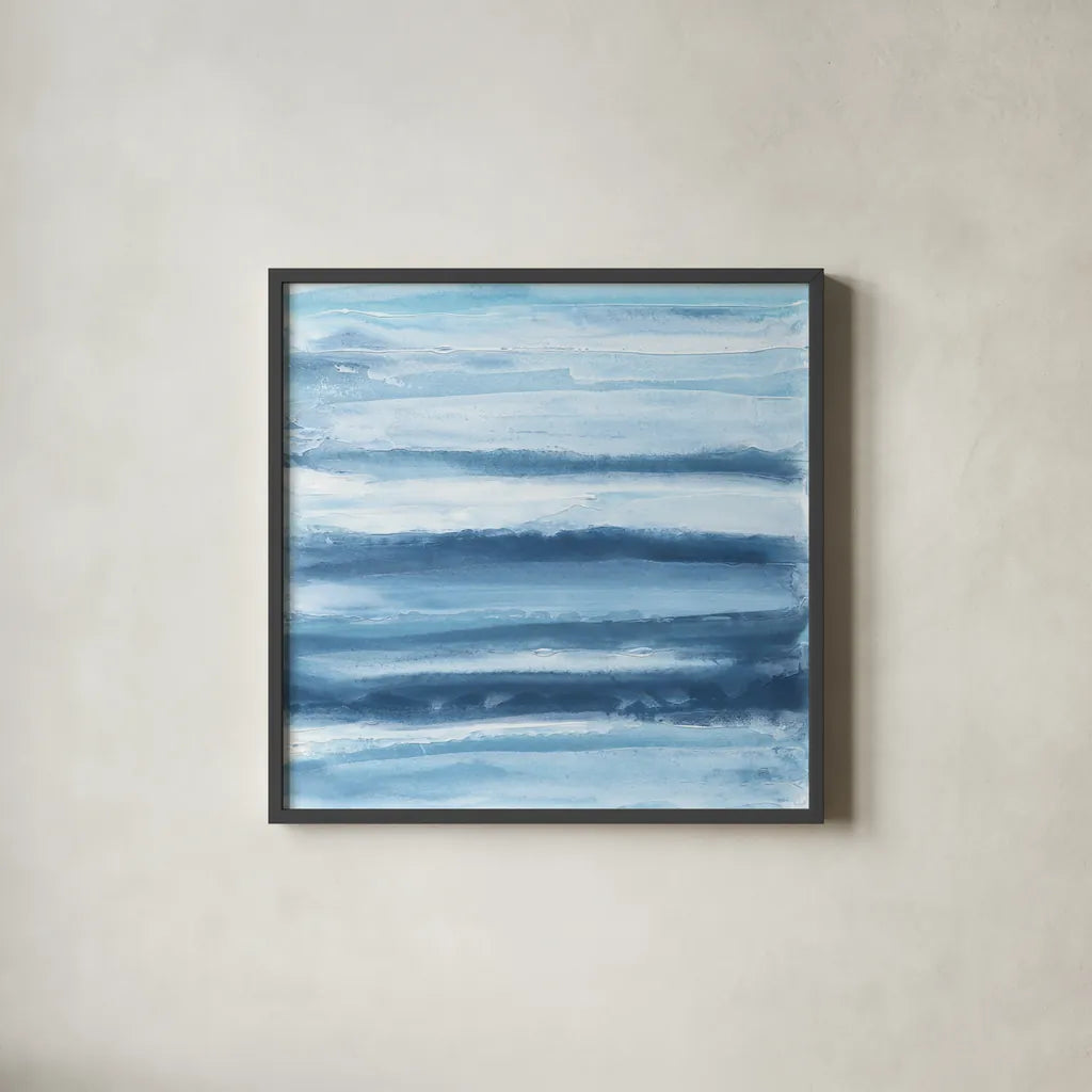 Stripes II by Chris Paschke. Shown in a sleek black glass frame for a contemporary gallery look. Available as an archival giclee rolled canvas, fine art paper, or poster print. SKU 68198a.